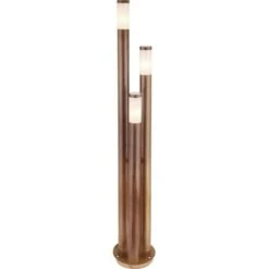 Globo Außenleuchte Boston 170 Cm Hoch Edelstahl Holzoptik Ø 28 Cm