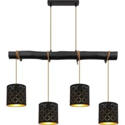 Globo Hängeleuchte Clarke 4-flammig Metall Schwarz