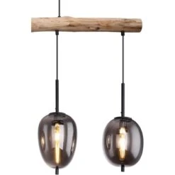 Globo Pendelleuchte Blacky 4-flammig Metall Holz Schwarz-Rauchfarben 9 Globo Pendelleuchte Blacky 4-flammig Metall Holz Schwarz-Rauchfarben -Globo Lighting 756923 3749 4