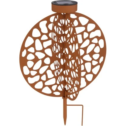 Globo LED-Solaraußenleuchte Mit Erdspieß Metall Rostbraun 3 Globo LED-Solaraußenleuchte Mit Erdspieß Metall Rostbraun