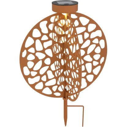 Globo LED-Solaraußenleuchte Mit Erdspieß Metall Rostbraun 6 Globo LED-Solaraußenleuchte Mit Erdspieß Metall Rostbraun – Bild 4