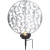 Globo LED-Solaraußenleuchte Mit Erdspieß Rund Metall Silber