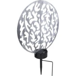 Globo LED-Solaraußenleuchte Mit Erdspieß Rund Metall Silber -Globo Lighting 765931 3749 5