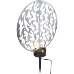 Globo LED-Solaraußenleuchte Mit Erdspieß Rund Metall Silber -Globo Lighting 765931 3749 6