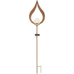 Globo LED-Solaraußenleuchte Glaskugel In Metallbogen Metall Rostfarben