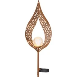 Globo LED-Solaraußenleuchte Glaskugel In Metallbogen Metall Rostfarben -Globo Lighting 765933 3749 3