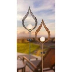 Globo LED-Solaraußenleuchte Glaskugel In Metallbogen Metall Rostfarben -Globo Lighting 765933 3749 5