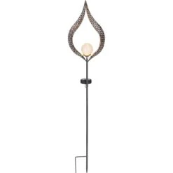 Globo LED-Solaraußenleuchte Glaskugel In Metallbogen Metall Silber