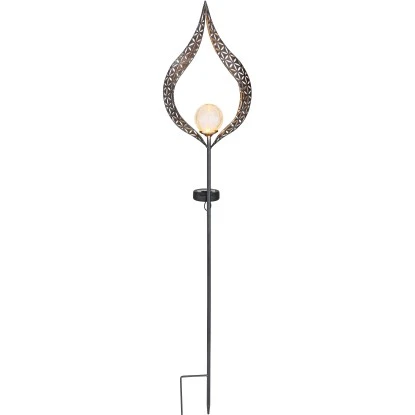 Globo LED-Solaraußenleuchte Glaskugel In Metallbogen Metall Silber 3 Globo LED-Solaraußenleuchte Glaskugel In Metallbogen Metall Silber