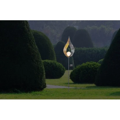 Globo LED-Solaraußenleuchte Glaskugel In Metallbogen Metall Silber 4 Globo LED-Solaraußenleuchte Glaskugel In Metallbogen Metall Silber – Bild 2