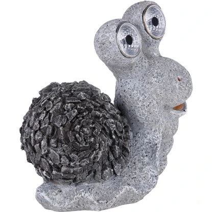 Globo LED-Solaraußenleuchte Schnecke Kunststoff Grau 7 Globo LED-Solaraußenleuchte Schnecke Kunststoff Grau – Bild 5