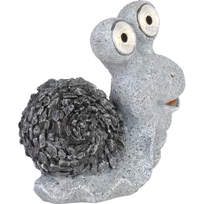 Globo LED-Solaraußenleuchte Schnecke Kunststoff Grau 8 Globo LED-Solaraußenleuchte Schnecke Kunststoff Grau – Bild 6