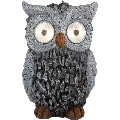Globo LED-Solaraußenleuchte Eule Kunststoff Grau 3 Globo LED-Solaraußenleuchte Eule Kunststoff Grau