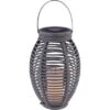 Globo LED-Solaraußenleuchte Laterne Mit Feuereffekt Kunststoff Grau Rattanoptik 2 Globo LED-Solaraußenleuchte Laterne Mit Feuereffekt Kunststoff Grau Rattanoptik -Globo Lighting 765947 3749 1