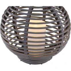 Globo LED-Solaraußenleuchte Laterne Kunststoff Taupe In Rattan Optik -Globo Lighting 765948 3749 3