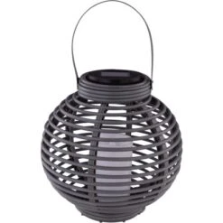 Globo LED-Solaraußenleuchte Laterne Kunststoff Taupe In Rattan Optik -Globo Lighting 765948 3749 4