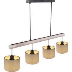 Globo Pendelleuchte Roger 4-flammig Schwarz-Grau -Globo Lighting 836665 3749 153784 6