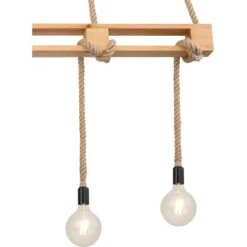 Globo Pendelleuchte Ulleu 4-flammig Schwarz-Natur -Globo Lighting 845025 3749 690294P 5