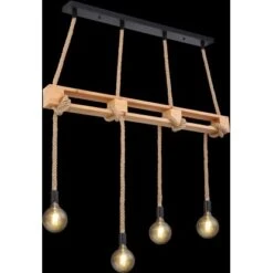 Globo Pendelleuchte Ulleu 4-flammig Schwarz-Natur -Globo Lighting 845025 3749 690294P a 24