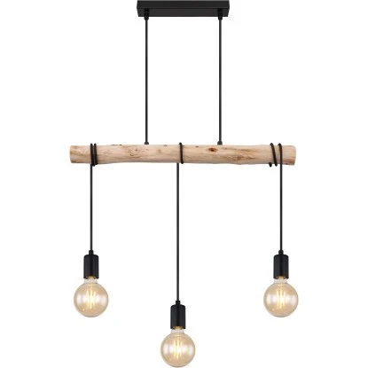 Globo Pendelleuchte Gregor 3-flammig Metall Schwarz E27 3 Globo Pendelleuchte Gregor 3-flammig Metall Schwarz E27