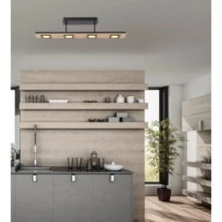 Globo LED-Deckenleuchte Joya 4-flammig Schwarz Matt 800 X 80 X 180 Mm