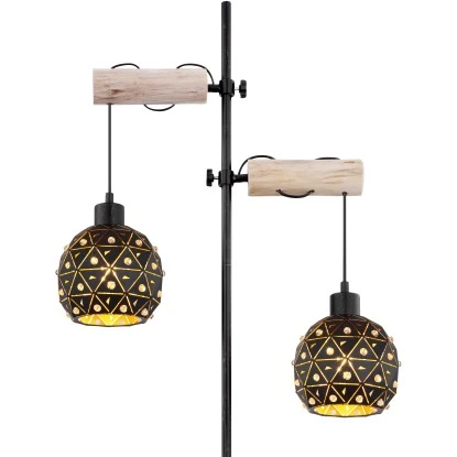 Globo Stehlampe Jodie 2-flammig Schwarz Matt 540 X 250 X 1680 Mm 9 Globo Stehlampe Jodie 2-flammig Schwarz Matt 540 X 250 X 1680 Mm – Bild 7