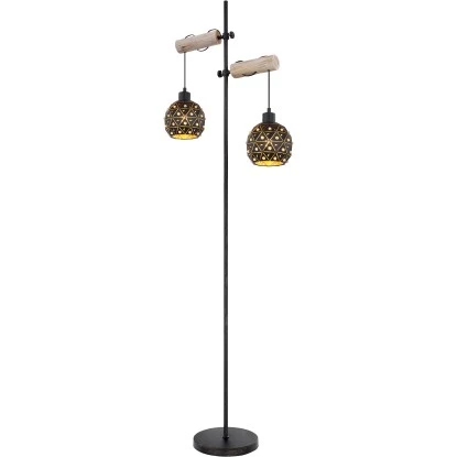 Globo Stehlampe Jodie 2-flammig Schwarz Matt 540 X 250 X 1680 Mm 4 Globo Stehlampe Jodie 2-flammig Schwarz Matt 540 X 250 X 1680 Mm – Bild 2