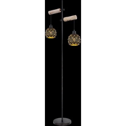 Globo Stehlampe Jodie 2-flammig Schwarz Matt 540 X 250 X 1680 Mm 5 Globo Stehlampe Jodie 2-flammig Schwarz Matt 540 X 250 X 1680 Mm – Bild 3