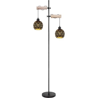 Globo Stehlampe Jodie 2-flammig Schwarz Matt 540 X 250 X 1680 Mm 8 Globo Stehlampe Jodie 2-flammig Schwarz Matt 540 X 250 X 1680 Mm – Bild 6