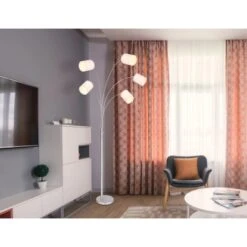 Globo Stehlampe Ava 5-flammig Nickel Matt 840 X 1300 X 2040 Mm