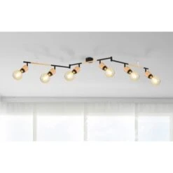 Globo Strahler Jorna 6-flammig Schwarz Matt 1450 X 80 X 190 Mm