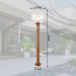 Globo Außenleuchte Mit Bewegungsmelder Ossy 1-flammig Holzoptik 250 X 1000 Mm -Globo Lighting 9007371417568 3749 S 07