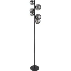 Globo LED-Stehlampe Riha 6-flammig Schwarz Matt-Rauchfarben 285 X 1550 Mm -Globo Lighting 9007371417889 3749 S 02