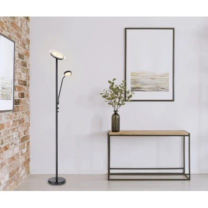 Globo LED-Stehlampe Ernst 2-flammig Schwarz Matt 260 X 1800 Mm 3 Globo LED-Stehlampe Ernst 2-flammig Schwarz Matt 260 X 1800 Mm