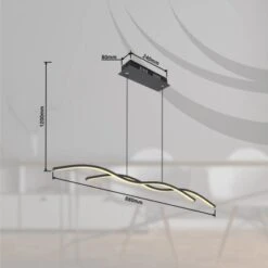 Globo LED-Pendelleuchte Marius 1-flammig Schwarz 880 X 80 X 1180 Mm 12 Globo LED-Pendelleuchte Marius 1-flammig Schwarz 880 X 80 X 1180 Mm -Globo Lighting 9007371419708 3749 S 04