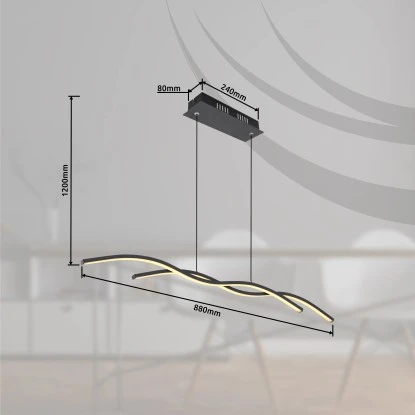 Globo LED-Pendelleuchte Marius 1-flammig Schwarz 880 X 80 X 1180 Mm 7 Globo LED-Pendelleuchte Marius 1-flammig Schwarz 880 X 80 X 1180 Mm – Bild 5