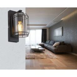 Globo Wandlampe Kammi 1-flammig Schwarz Matt-Rauchfarben 130 X 250 Mm