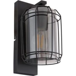 Globo Wandlampe Kammi 1-flammig Schwarz Matt-Rauchfarben 130 X 250 Mm -Globo Lighting 9007371420414 3749 S 03