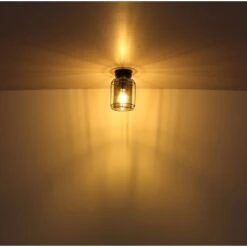 Globo Wandlampe Kammi 1-flammig Schwarz Matt-Rauchfarben 130 X 250 Mm -Globo Lighting 9007371420414 3749 S 06