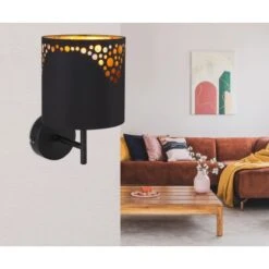 Globo Wandlampe Ingeborg 1-flammig Schwarz Matt 150 X 250 Mm