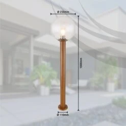 Globo Außenleuchte Ossy 1-flammig Holzoptik 250 X 1000 Mm -Globo Lighting 9007371420568 3749 S 07