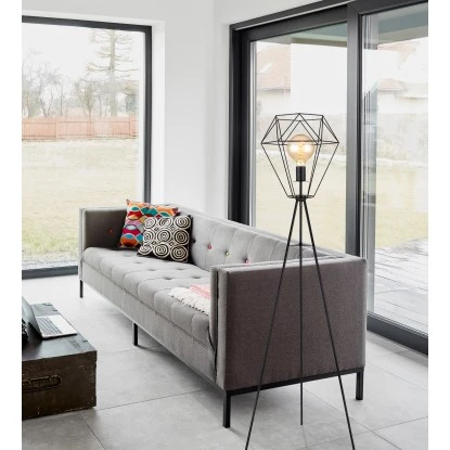 Globo Stehlampe Priska 1-flammig Schwarz Matt 690 X 1600 Mm 3 Globo Stehlampe Priska 1-flammig Schwarz Matt 690 X 1600 Mm