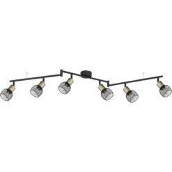 Globo Strahler Fiastra 6-flammig Schwarz Matt 1200 X 80 X 180 Mm -Globo Lighting 9007371421121 3749 S 03