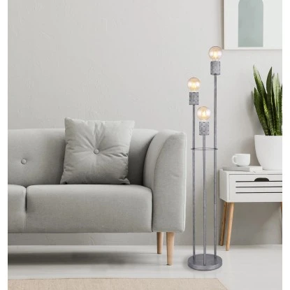 Globo Stehlampe Freddy 3-flammig Silber 250 X 1430 Mm 3 Globo Stehlampe Freddy 3-flammig Silber 250 X 1430 Mm