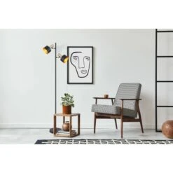 Globo Stehlampe Swinni 2-flammig Schwarz 285 X 230 X 1500 Mm