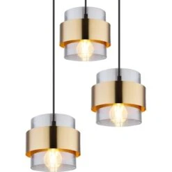 Globo Pendelleuchte Milley 3-flammig Schwarz Matt 450 X 1200 Mm -Globo Lighting 9007371422012 3749 CU 01