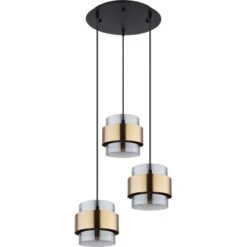 Globo Pendelleuchte Milley 3-flammig Schwarz Matt 450 X 1200 Mm -Globo Lighting 9007371422012 3749 S 03