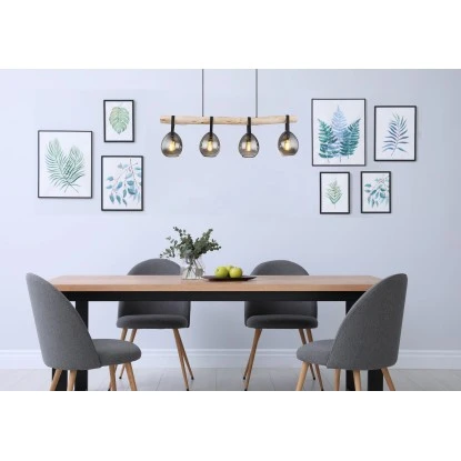 Globo Pendelleuchte Diethild 4-flammig Schwarz Matt 1000 X 150 X 1170 Mm 3 Globo Pendelleuchte Diethild 4-flammig Schwarz Matt 1000 X 150 X 1170 Mm