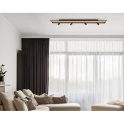 Globo LED-Deckenleuchte Ida 5-flammig Schwarz Matt 1100 X 110 X 90 Mm