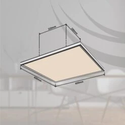 Globo LED-Deckenleuchte Jessy 1-flammig Schwarz Matt 600 X 600 X 80 Mm -Globo Lighting 9007371423958 3749 S 12